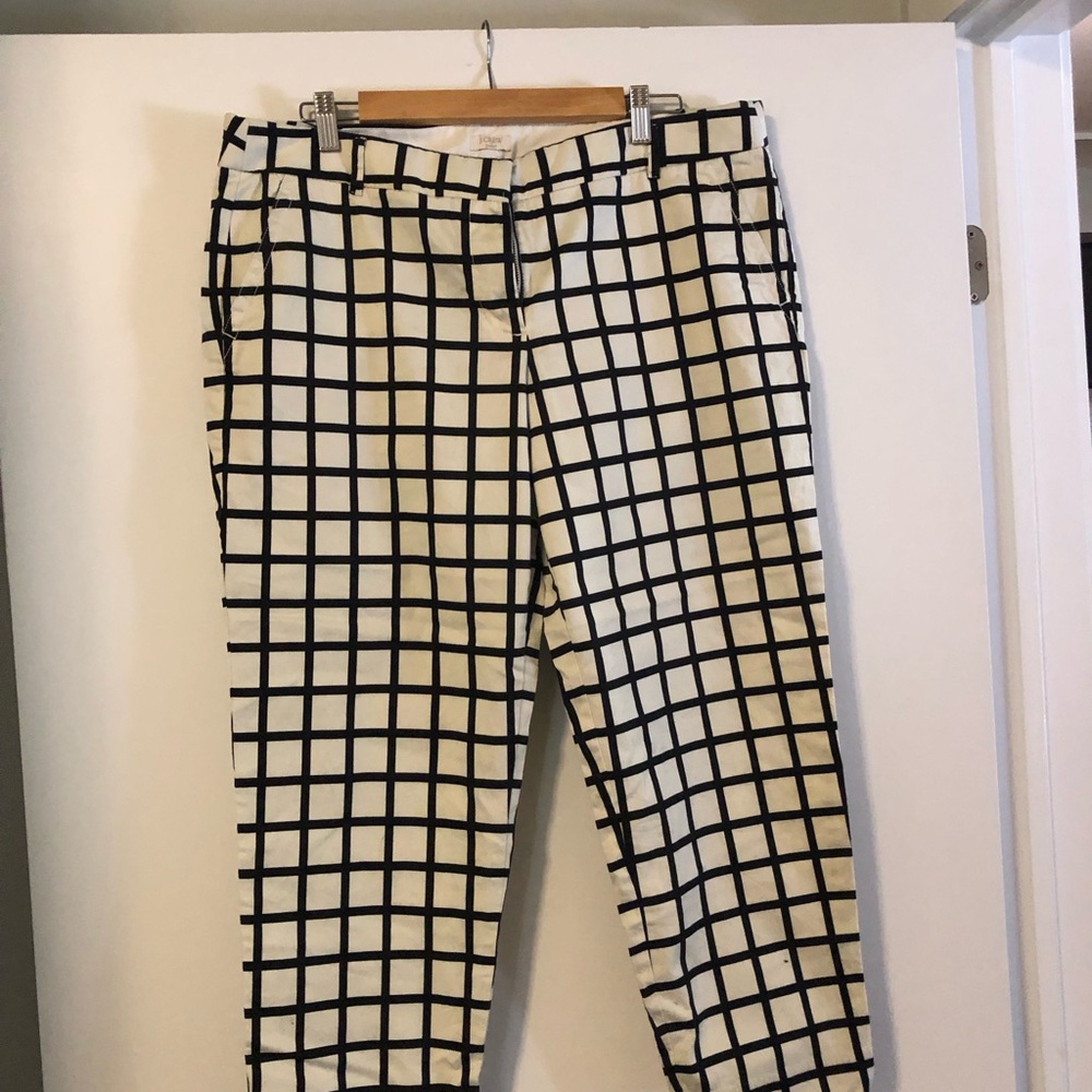 J. Crew Black and White Capri Graphic Chinos